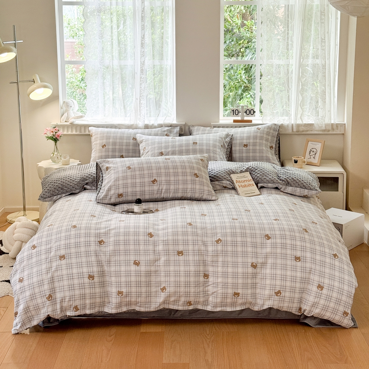 91家纺网 家纺一手货源 找家纺 雯雨家纺 2025新款ab版全棉豆豆绒婴儿绒牛奶绒单被套被罩单件 冰格维尼-兰