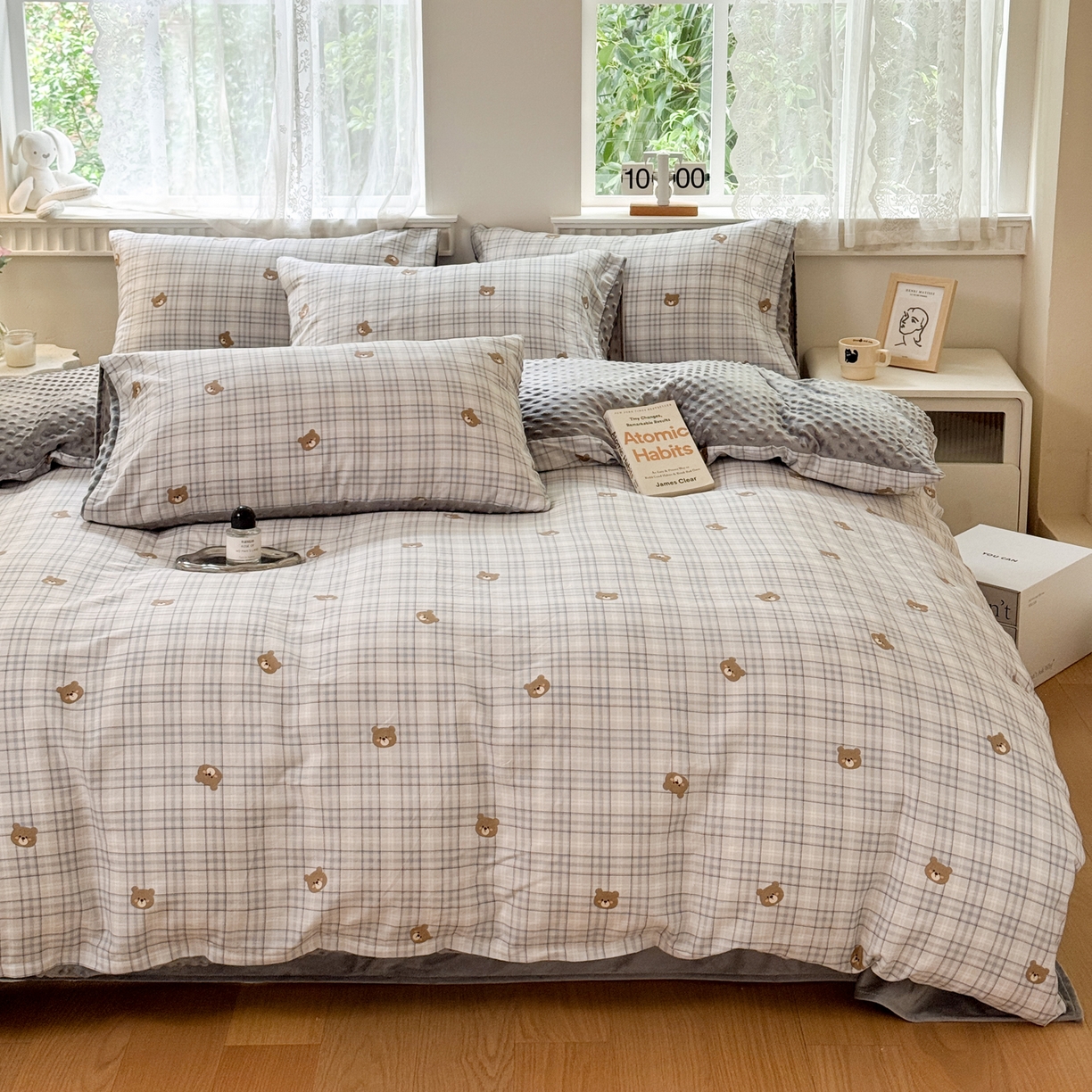 91家纺网 家纺一手货源 找家纺 雯雨家纺 2025新款ab版全棉豆豆绒婴儿绒牛奶绒单被套被罩单件 冰格维尼-兰