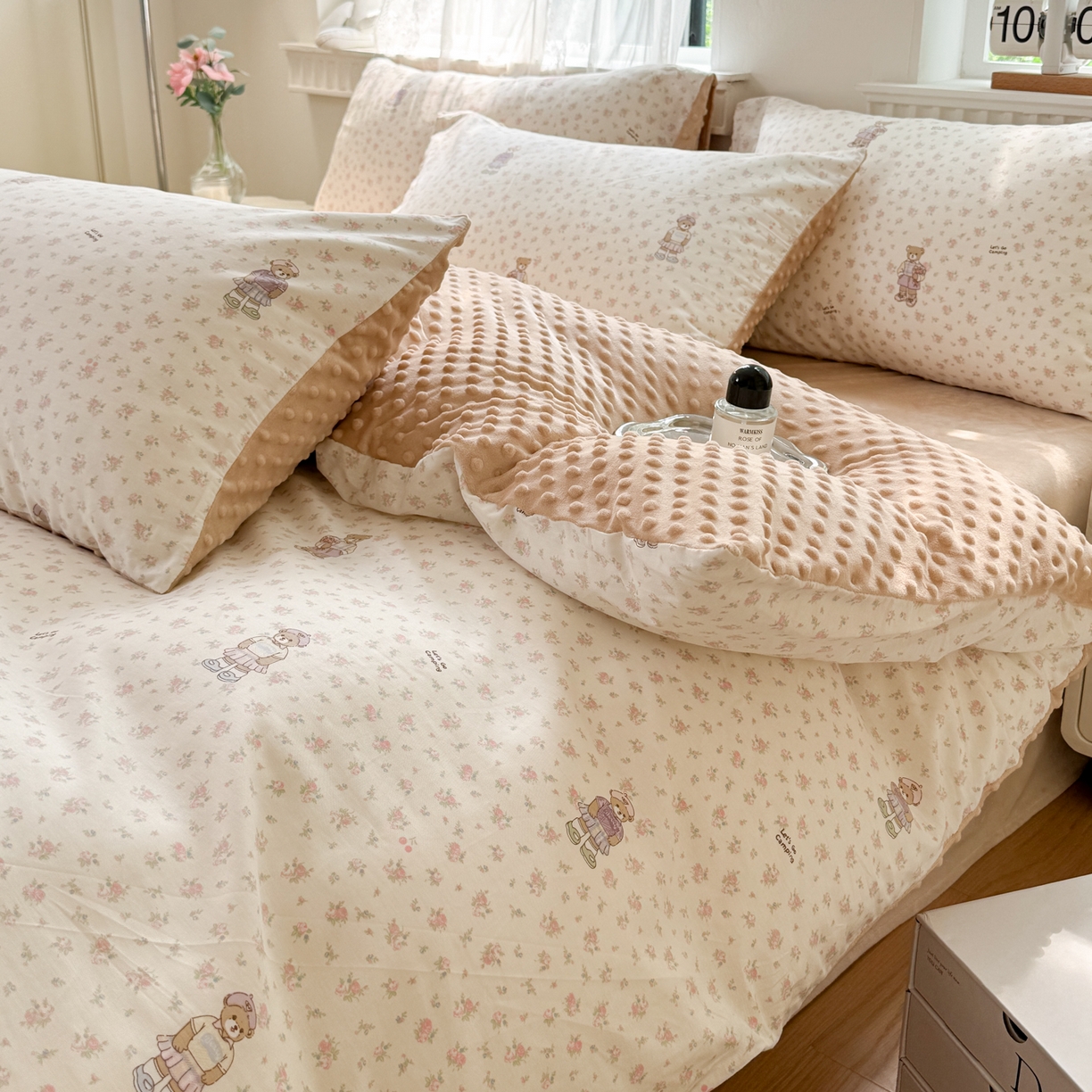 91家纺网 家纺一手货源 找家纺 雯雨家纺 2025新款ab版全棉豆豆绒婴儿绒牛奶绒单被套被罩单件 棉花学院-米