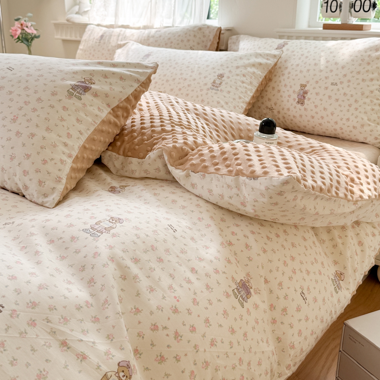 91家纺网 家纺一手货源 找家纺 雯雨家纺 2025新款ab版全棉豆豆绒婴儿绒牛奶绒单被套被罩单件 棉花学院-米