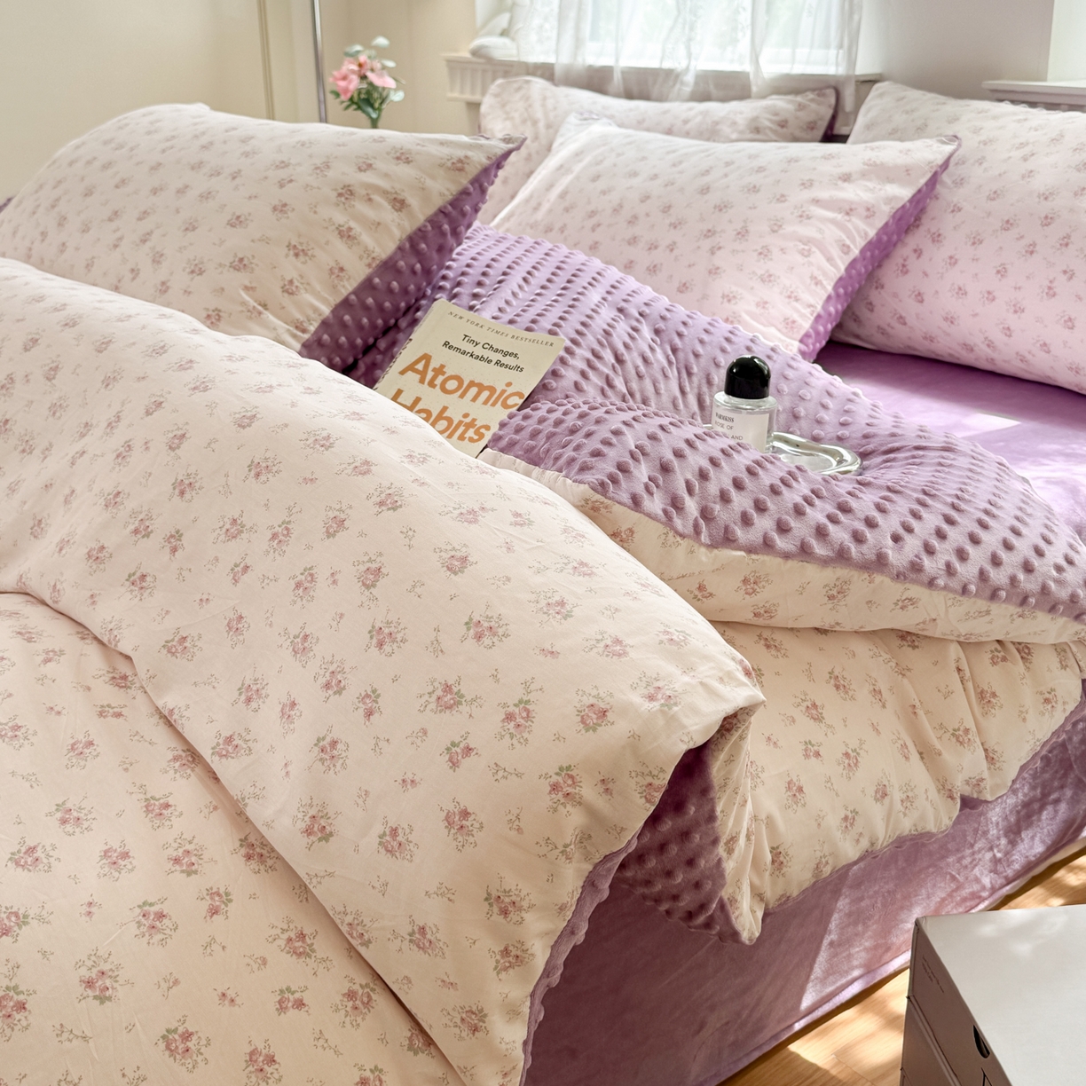 雯雨家纺 2025新款ab版全棉豆豆绒婴儿绒牛奶绒单被套被罩单件 疏影梦境-粉