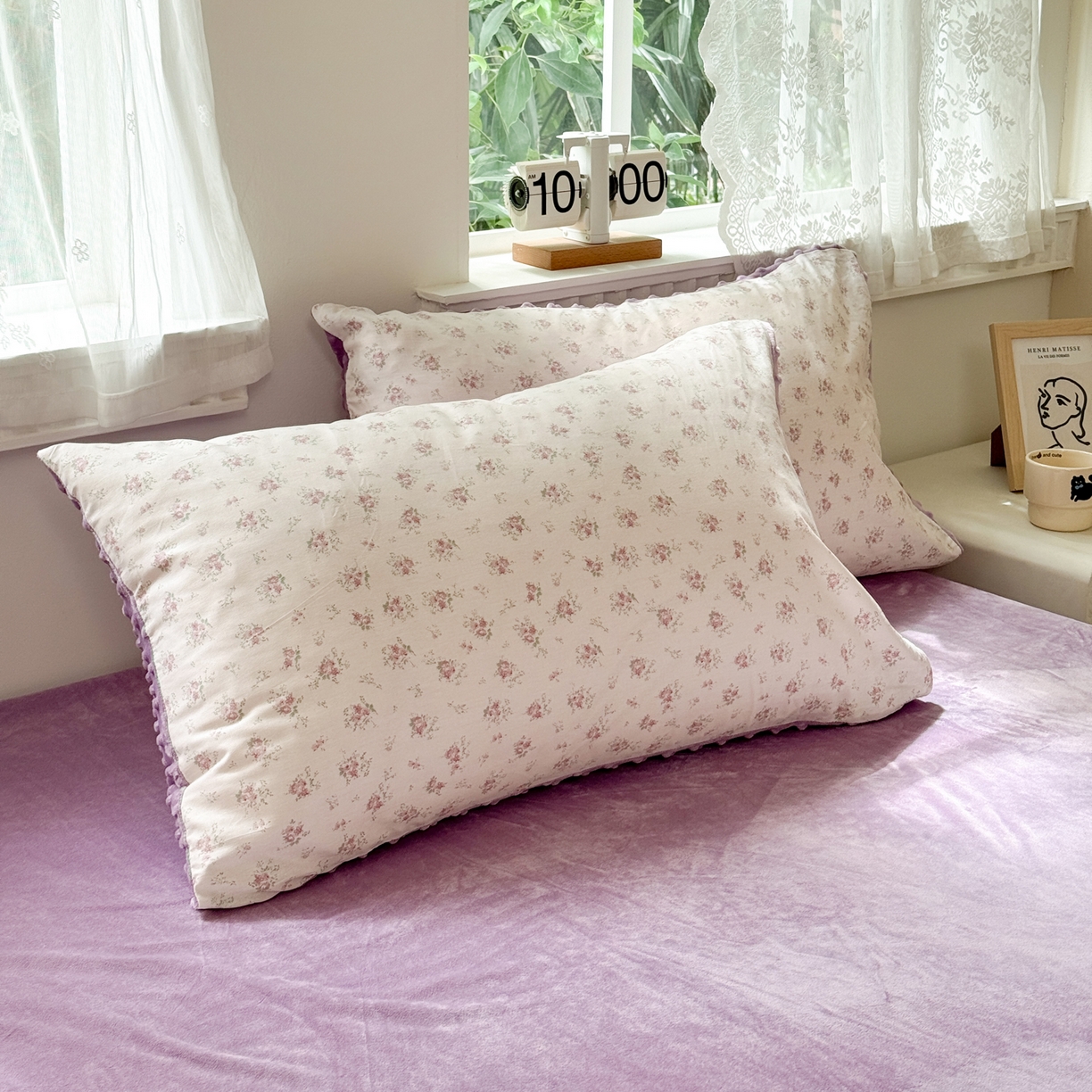 91家纺网 家纺一手货源 找家纺 雯雨家纺 2025新款ab版全棉豆豆绒婴儿绒牛奶绒单被套被罩单件 疏影梦境-粉