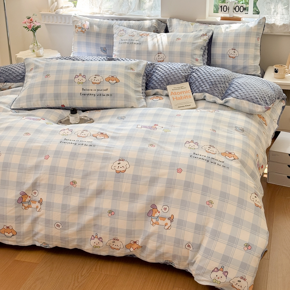 91家纺网 家纺一手货源 找家纺 雯雨家纺 2025新款ab版全棉豆豆绒婴儿绒牛奶绒单被套被罩单件 糖纸童年