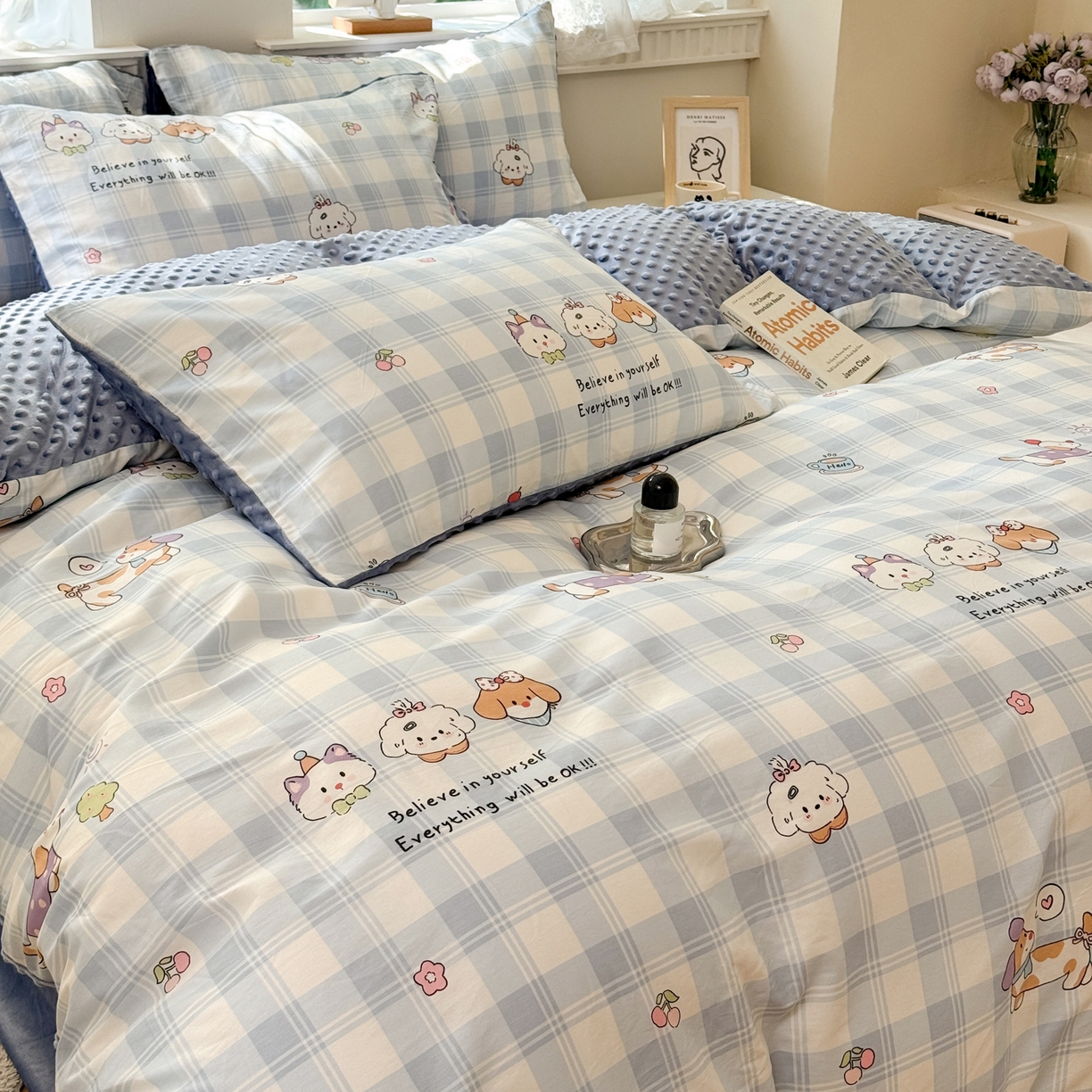 91家纺网 家纺一手货源 找家纺 雯雨家纺 2025新款ab版全棉豆豆绒婴儿绒牛奶绒单被套被罩单件 糖纸童年