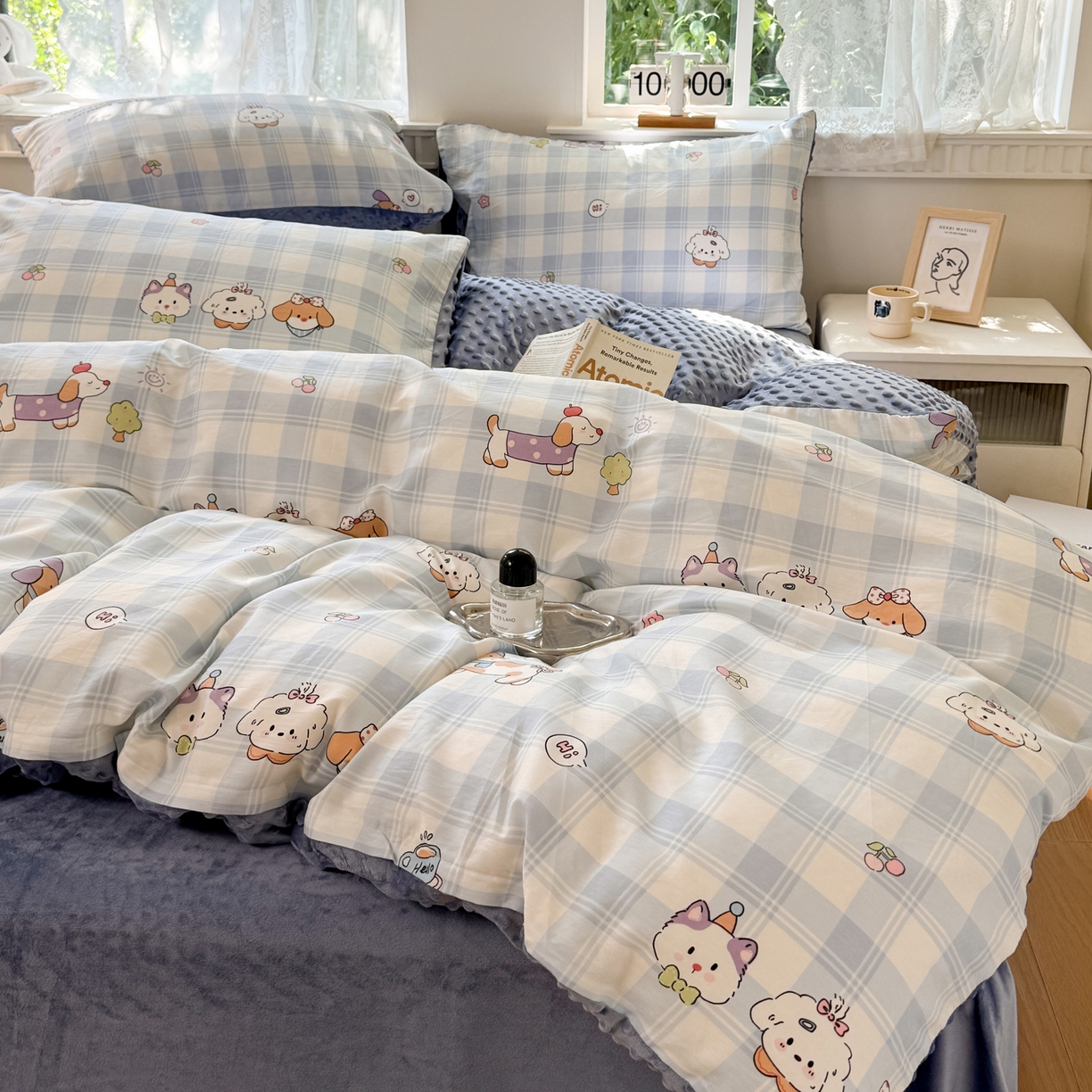 91家纺网 家纺一手货源 找家纺 雯雨家纺 2025新款ab版全棉豆豆绒婴儿绒牛奶绒单被套被罩单件 糖纸童年