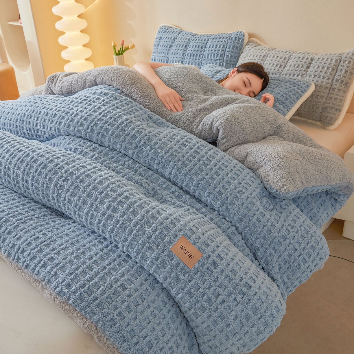 91家纺网 家纺一手货源 找家纺 （总）美梦里 2025新款华夫格舒棉绒冬被被子被芯