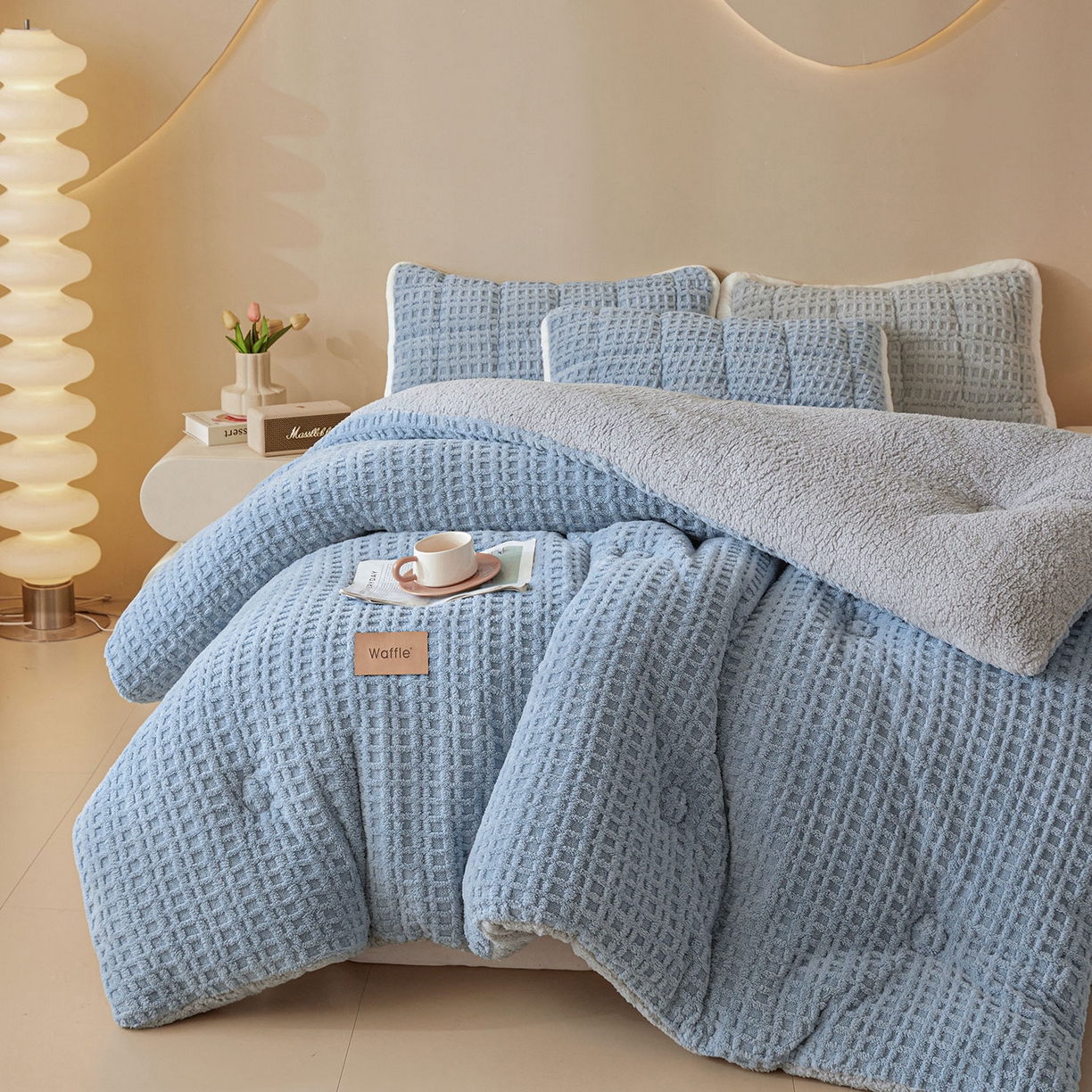 91家纺网 家纺一手货源 找家纺 （总）美梦里 2025新款华夫格舒棉绒冬被被子被芯