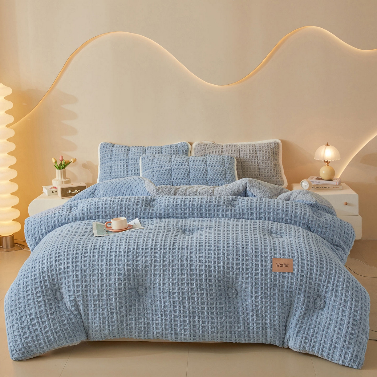 91家纺网 家纺一手货源 找家纺 （总）美梦里 2025新款华夫格舒棉绒冬被被子被芯