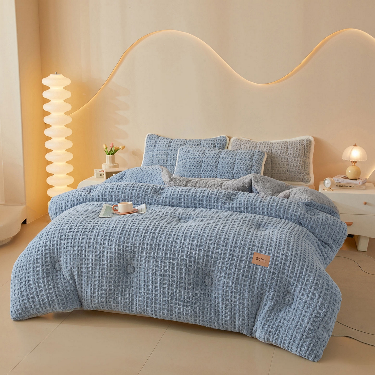 91家纺网 家纺一手货源 找家纺 （总）美梦里 2025新款华夫格舒棉绒冬被被子被芯