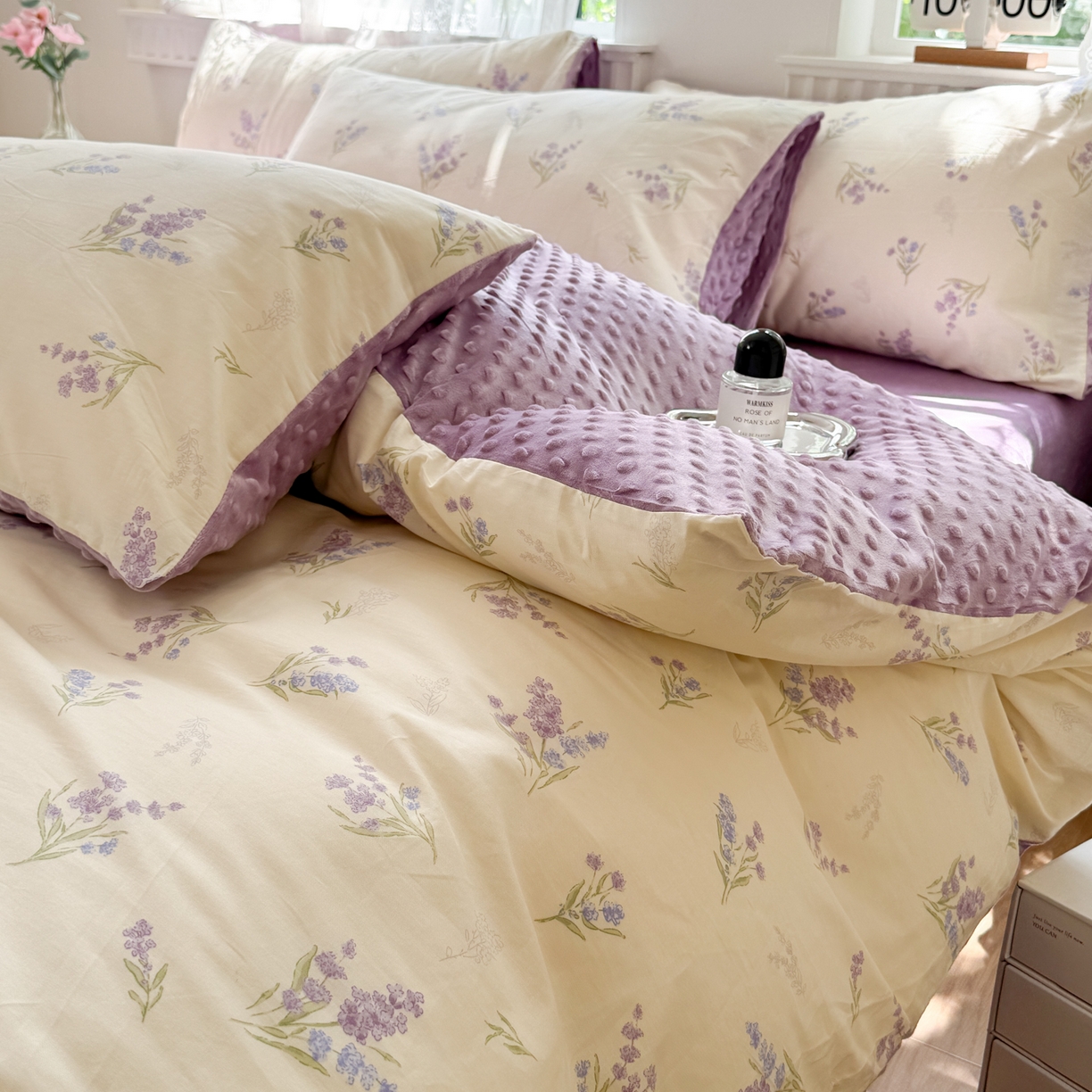 91家纺网 家纺一手货源 找家纺 （总）雯雨家纺 2025新款ab版全棉豆豆绒婴儿绒牛奶绒四件套