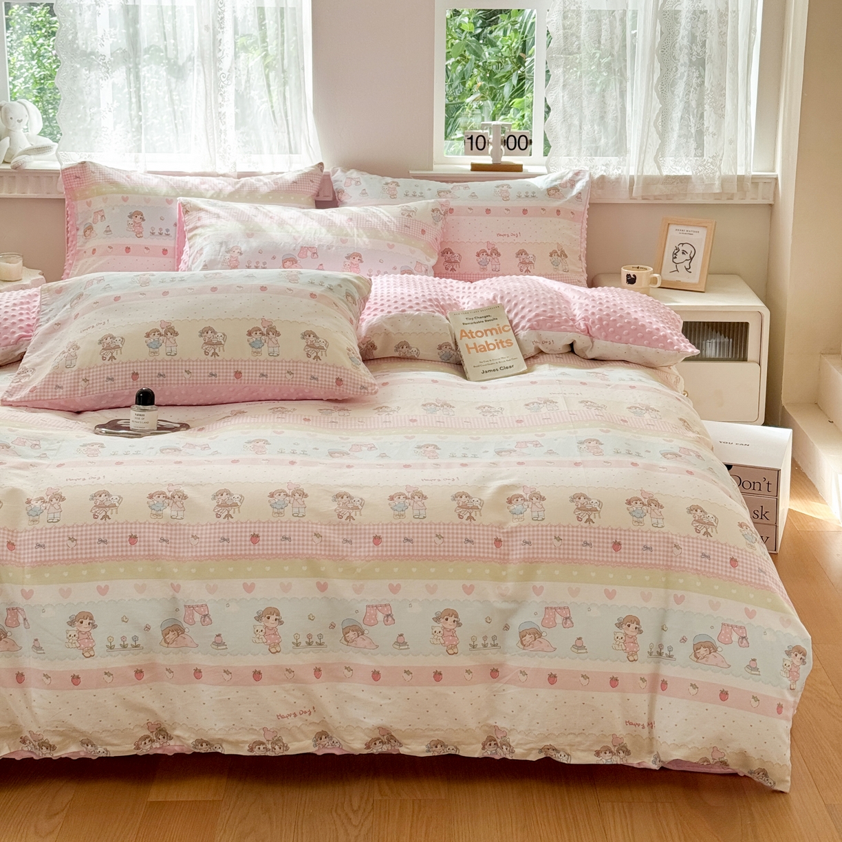 91家纺网 家纺一手货源 找家纺 雯雨家纺 2025新款ab版全棉豆豆绒婴儿绒牛奶绒四件套 集美卧室