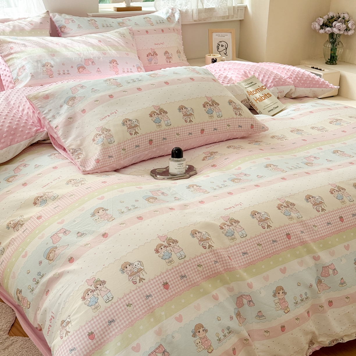 91家纺网 家纺一手货源 找家纺 雯雨家纺 2025新款ab版全棉豆豆绒婴儿绒牛奶绒四件套 集美卧室