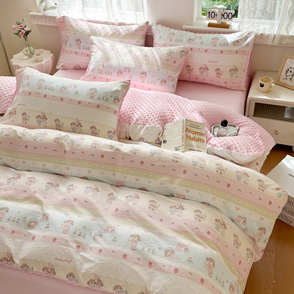 91家纺网 家纺一手货源 找家纺 雯雨家纺 2025新款ab版全棉豆豆绒婴儿绒牛奶绒四件套 集美卧室