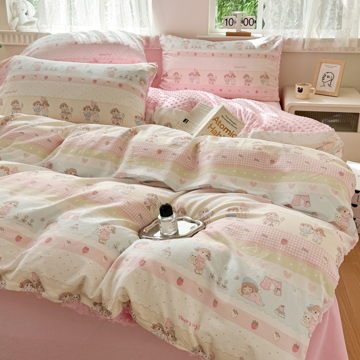 91家纺网 家纺一手货源 找家纺 雯雨家纺 2025新款ab版全棉豆豆绒婴儿绒牛奶绒四件套 集美卧室