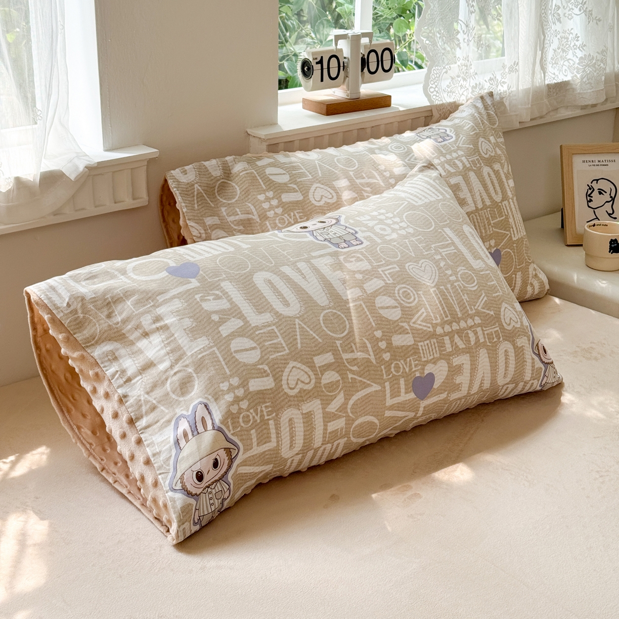 91家纺网 家纺一手货源 找家纺 雯雨家纺 2025新款ab版全棉豆豆绒婴儿绒牛奶绒四件套 拉布兔兔