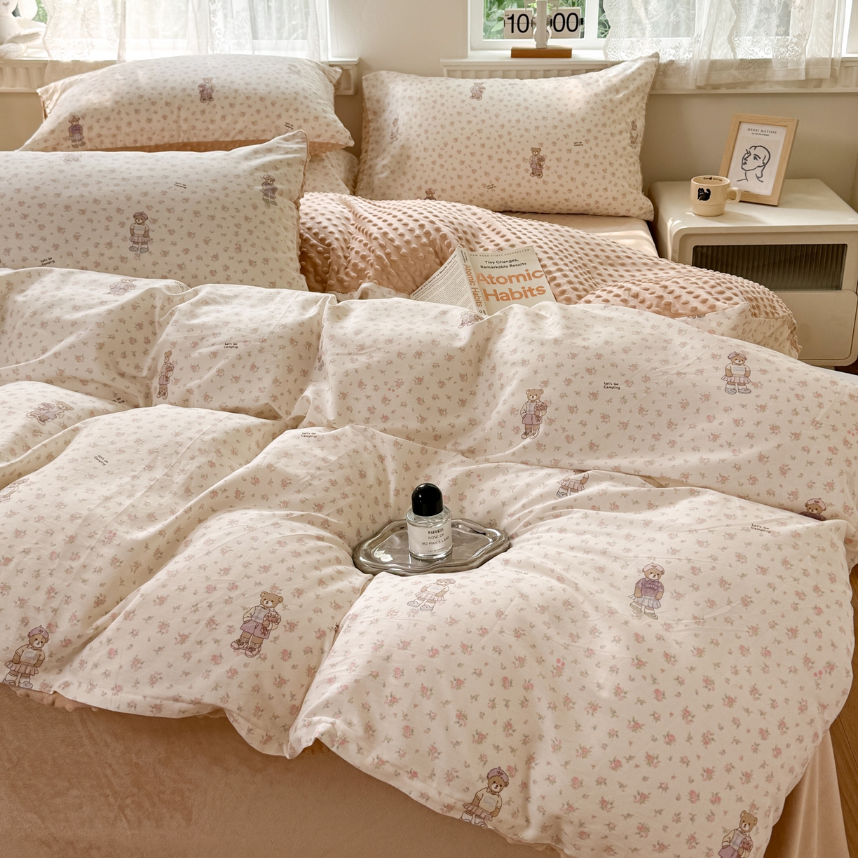 91家纺网 家纺一手货源 找家纺 雯雨家纺 2025新款ab版全棉豆豆绒婴儿绒牛奶绒四件套 棉花学院-米