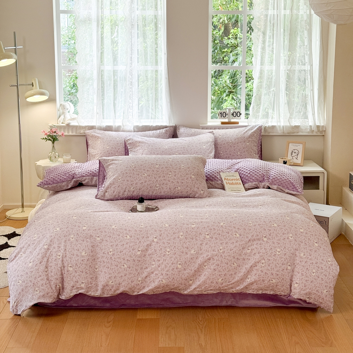 91家纺网 家纺一手货源 找家纺 雯雨家纺 2025新款ab版全棉豆豆绒婴儿绒牛奶绒四件套 摩伊