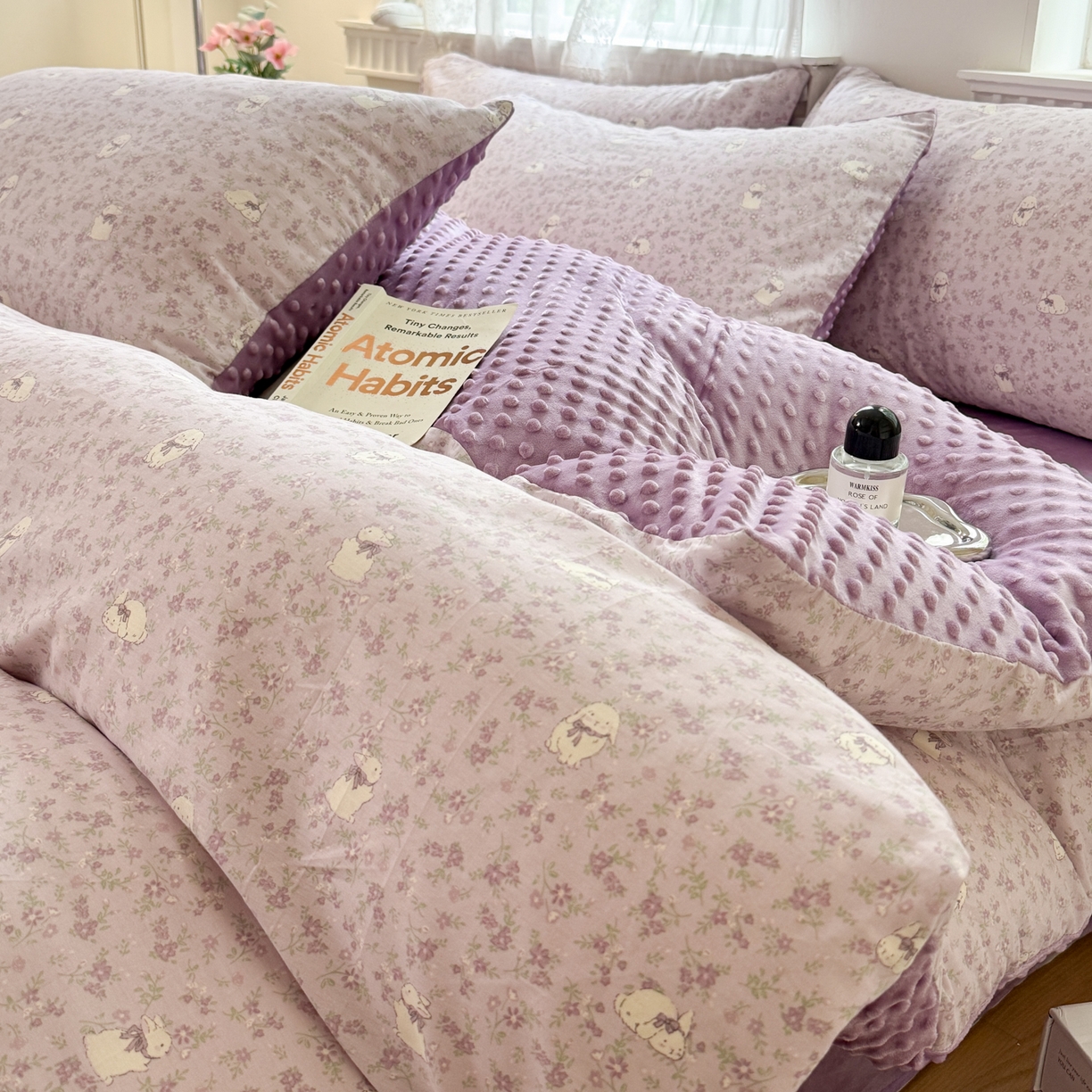 91家纺网 家纺一手货源 找家纺 雯雨家纺 2025新款ab版全棉豆豆绒婴儿绒牛奶绒四件套 摩伊