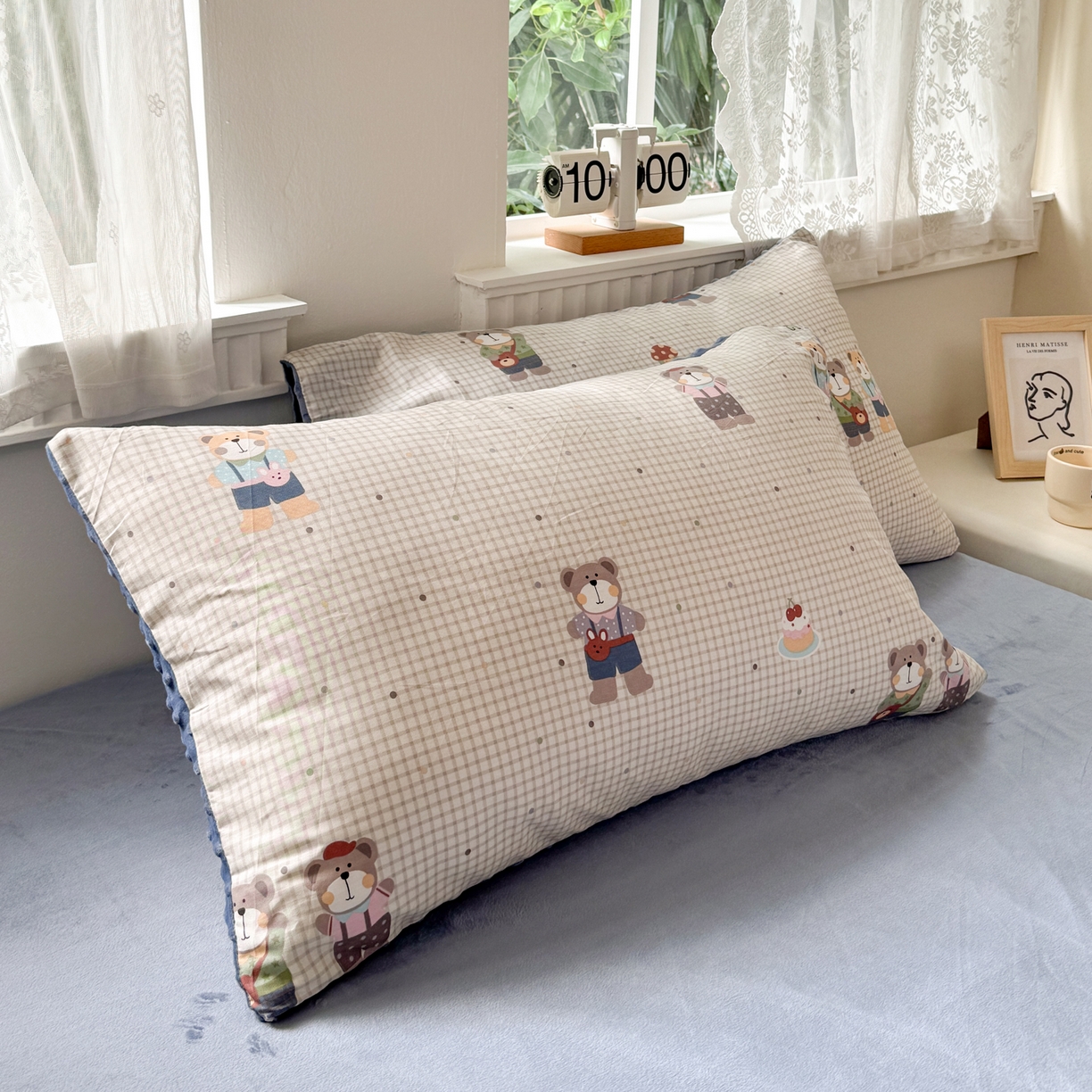 91家纺网 家纺一手货源 找家纺 雯雨家纺 2025新款ab版全棉豆豆绒婴儿绒牛奶绒四件套 小熊系铃