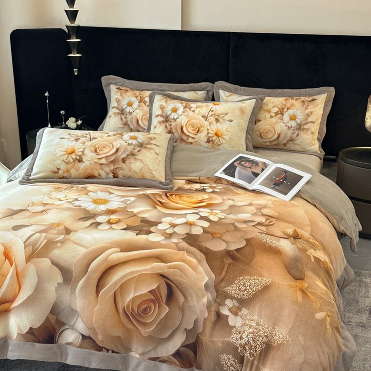 91家纺网 家纺一手货源 找家纺 （总）诺梵家纺 2025新款数码印花牛奶绒四件套（控价：159）