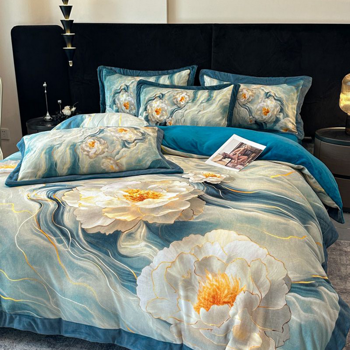 91家纺网 家纺一手货源 找家纺 （总）诺梵家纺 2025新款数码印花牛奶绒四件套（控价：159）