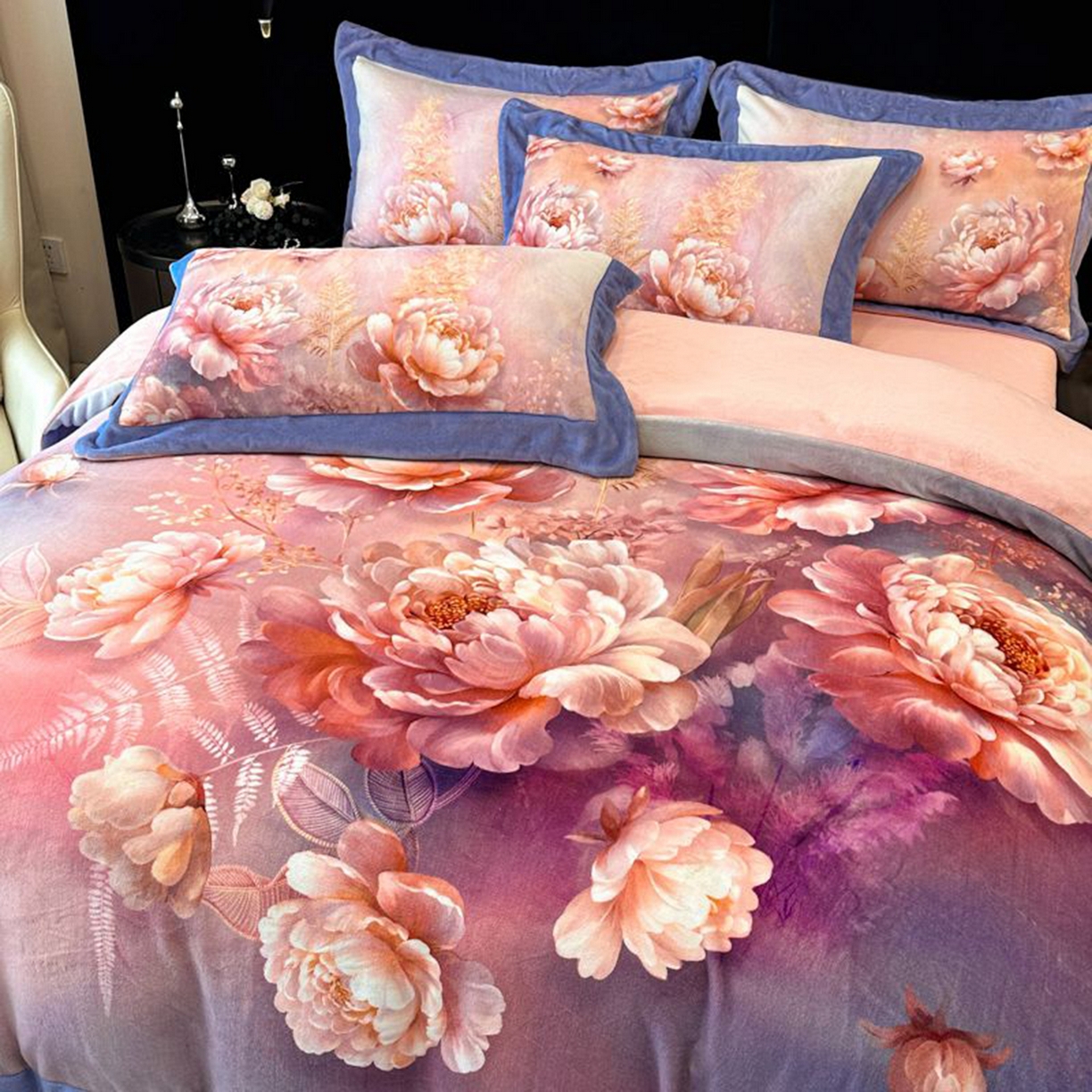 91家纺网 家纺一手货源 找家纺 诺梵家纺 2025新款数码印花牛奶绒四件套（控价：159） 漫野