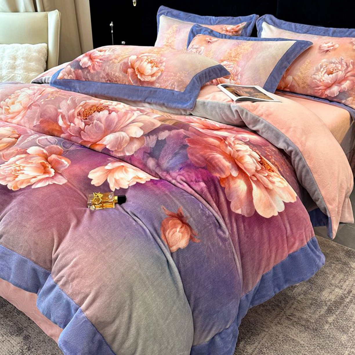 91家纺网 家纺一手货源 找家纺 诺梵家纺 2025新款数码印花牛奶绒四件套（控价：159） 漫野