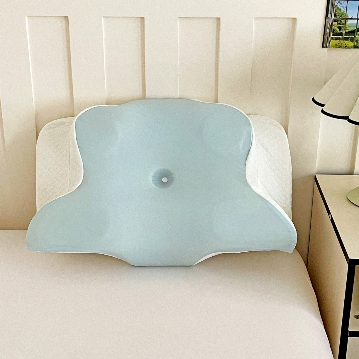 91家纺网 家纺一手货源 找家纺 （总）明果枕芯 2026新款跨境记忆棉牛角枕护颈椎碟形枕枕头枕芯62*41*10*8cm/只