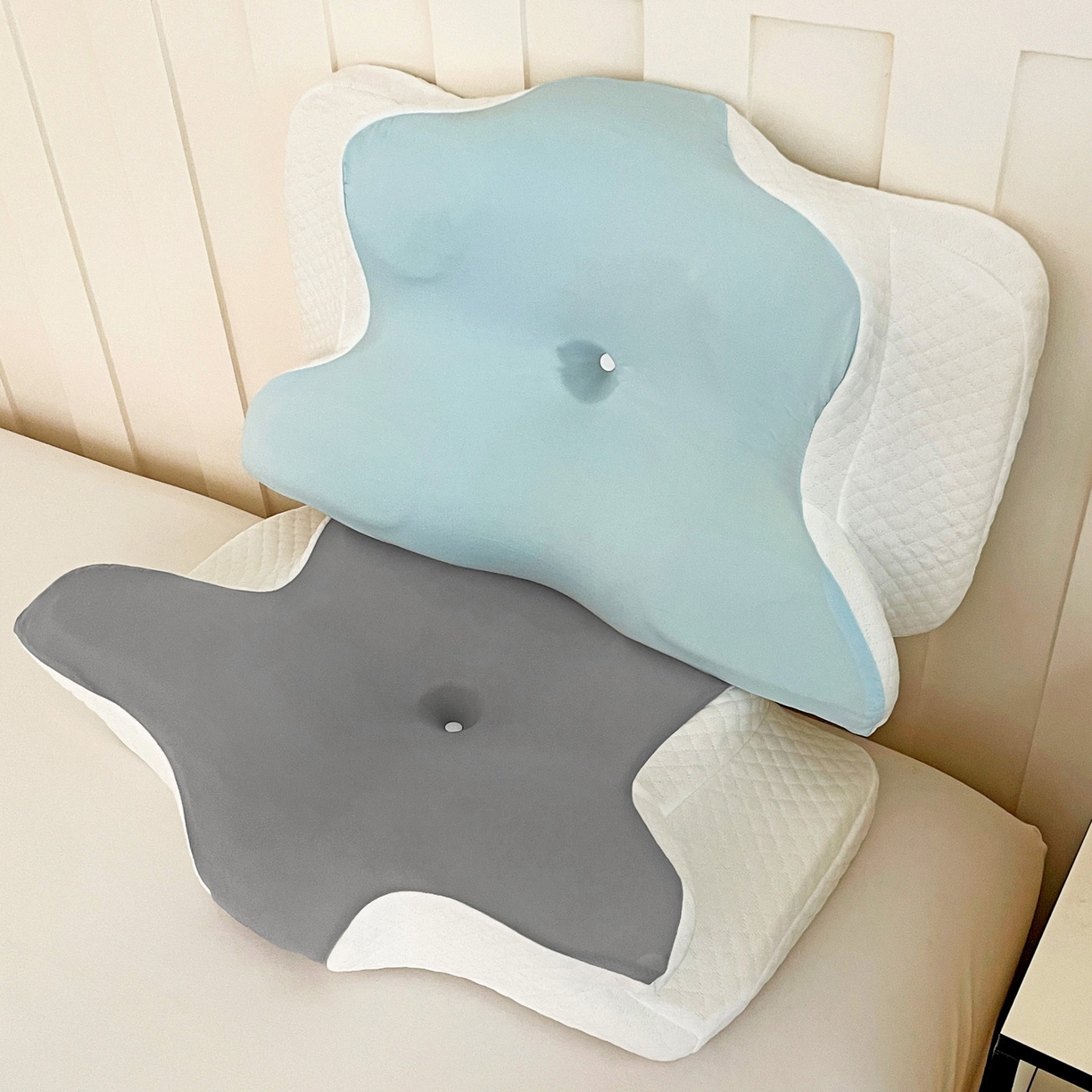 91家纺网 家纺一手货源 找家纺 （总）明果枕芯 2026新款跨境记忆棉牛角枕护颈椎碟形枕枕头枕芯62*41*10*8cm/只