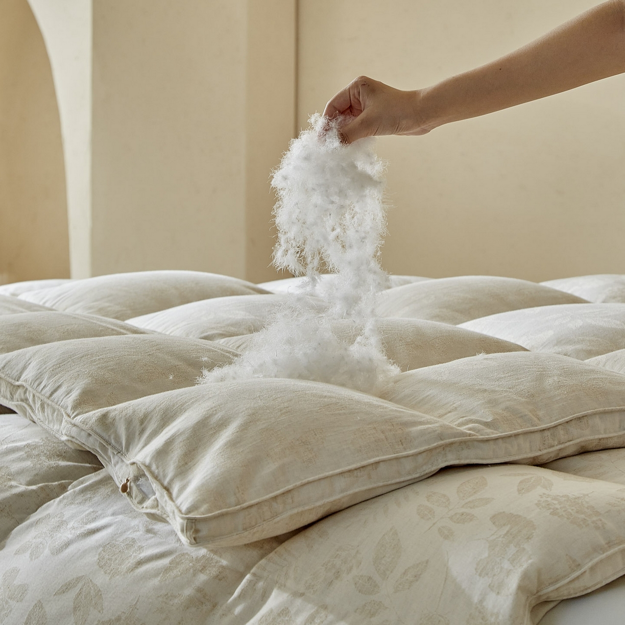 91家纺网 家纺一手货源 找家纺 （总）暖羽屋羽绒馆 2025新款95白鸭绒被芯乐町羽绒被简约双人冬被子2米春秋被加厚保暖冬被