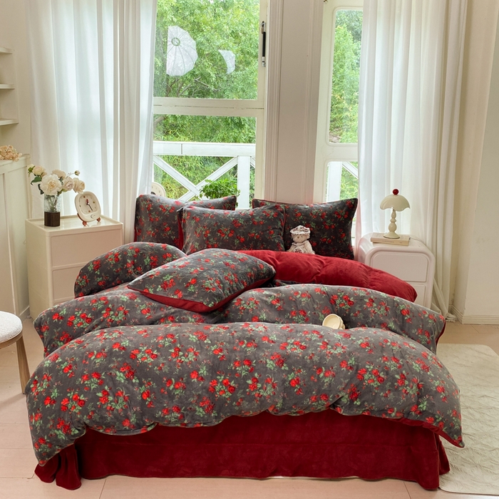 91家纺网 家纺一手货源 找家纺 （总）元禾家纺 2025新款牛奶绒印花四件套