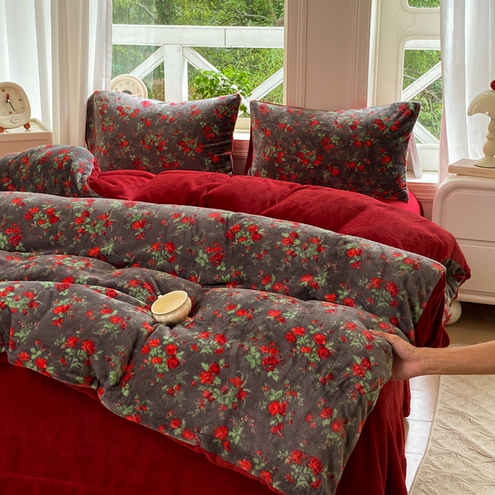 91家纺网 家纺一手货源 找家纺 （总）元禾家纺 2025新款牛奶绒印花四件套