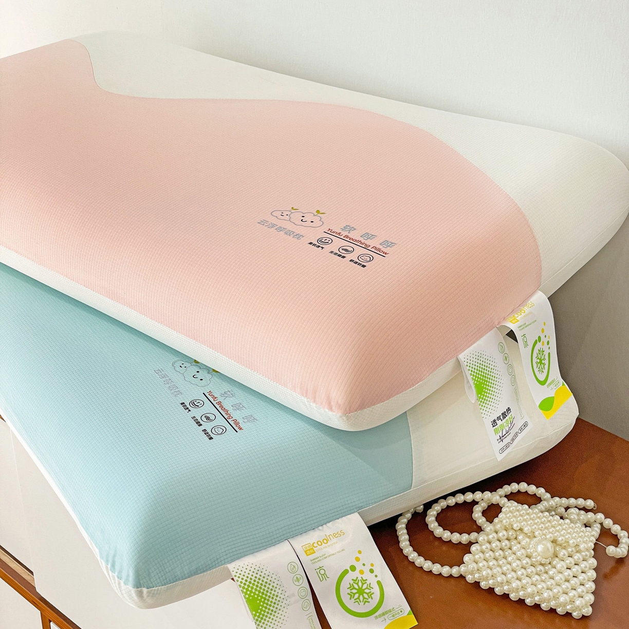 91家纺网 家纺一手货源 找家纺 明果枕芯 2026新款针织棉面包枕枕头枕芯记忆棉记忆枕 蓝色