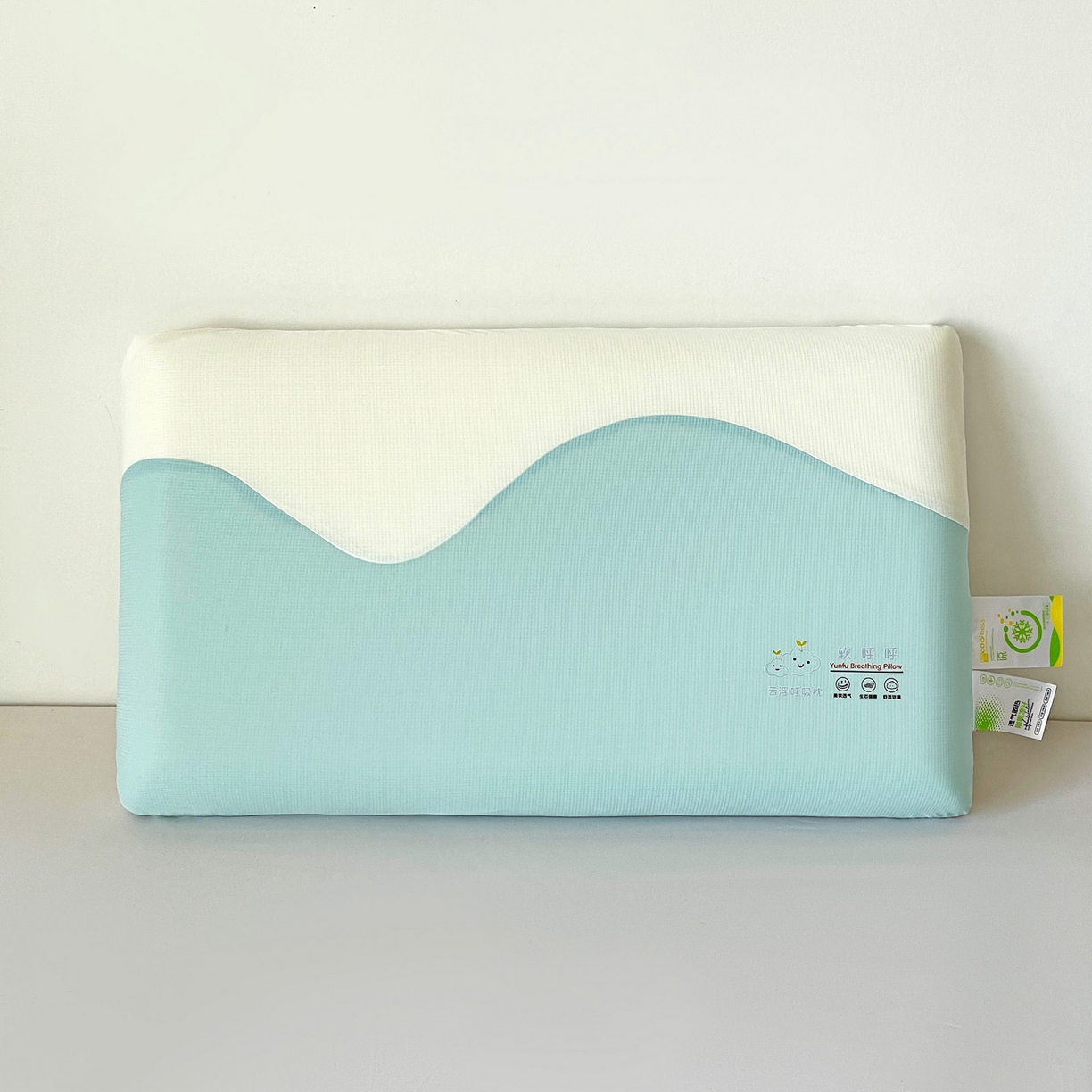 明果枕芯 2026新款针织棉面包枕枕头枕芯记忆棉记忆枕 蓝色