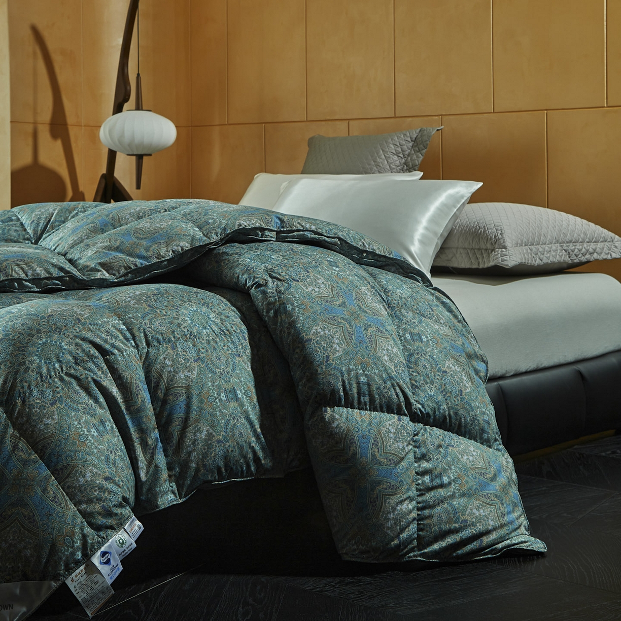 91家纺网 家纺一手货源 找家纺 暖羽屋羽绒馆 2025新款罗斯空间95白鹅绒被子95鹅绒被芯双人婚庆冬被羽绒被子被芯 烟雨青