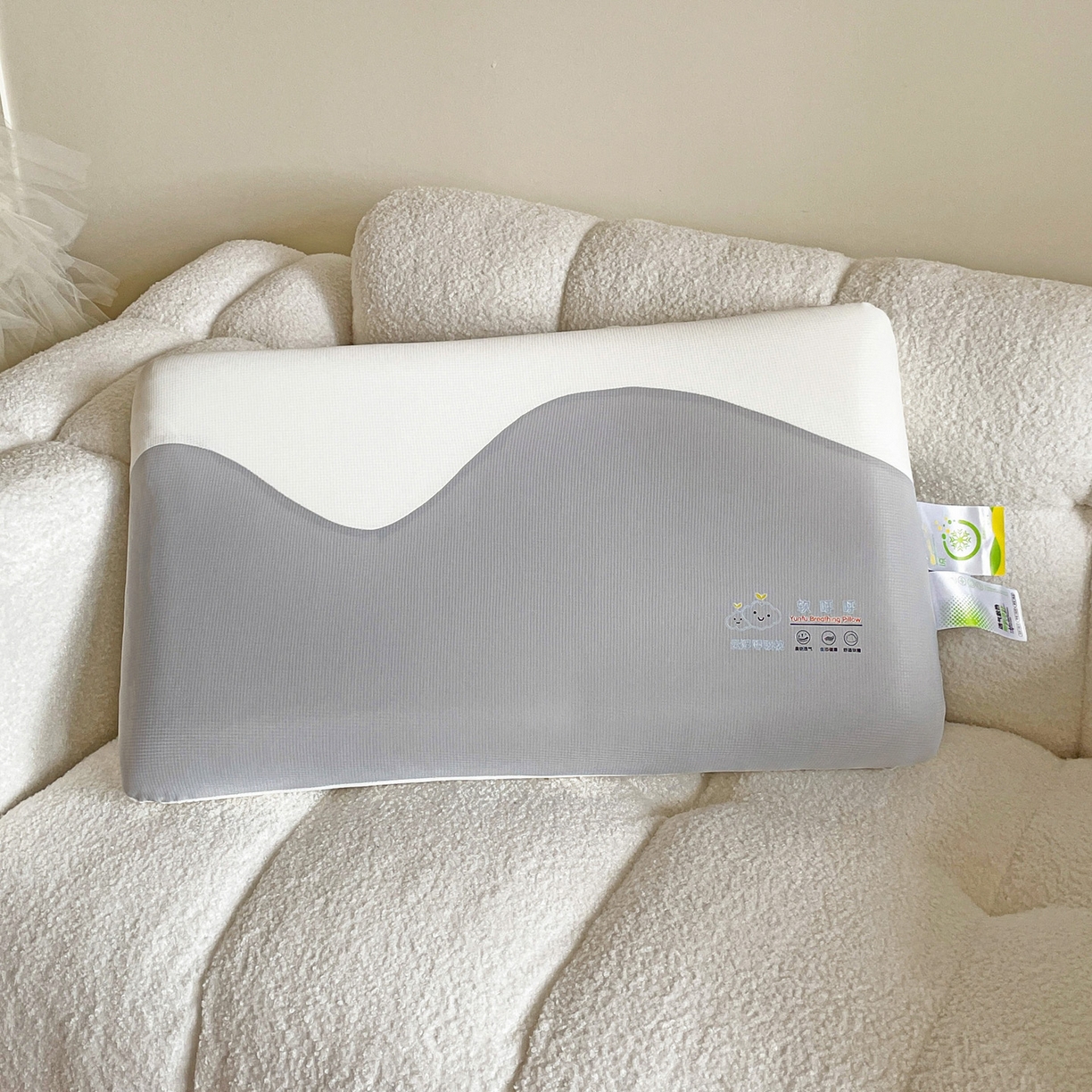 91家纺网 家纺一手货源 找家纺 明果枕芯 2026新款针织棉面包枕枕头枕芯记忆棉记忆枕 灰色