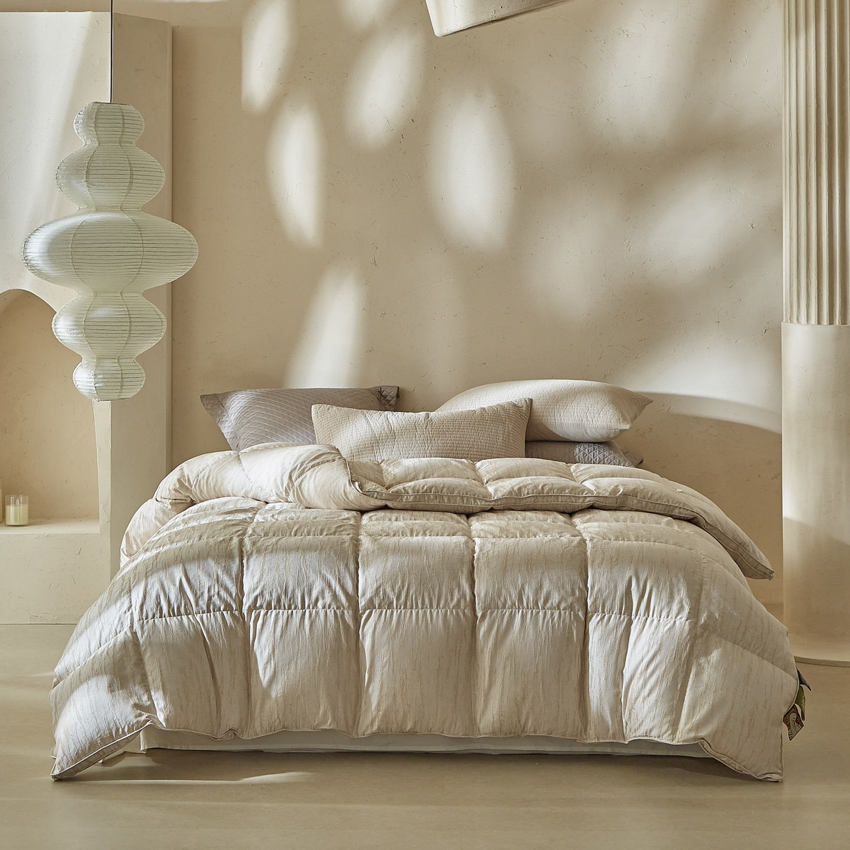 暖羽屋羽绒馆 2025新款国标95白鸭绒被芯塞纳河畔绒子含量95羽绒被芯羽绒被子2米春秋被 塞纳河畔 米色