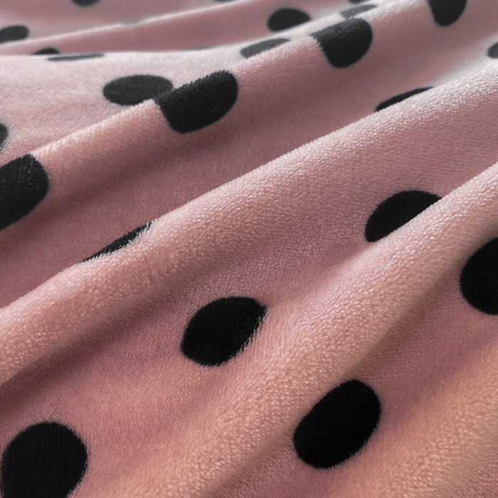 91家纺网 家纺一手货源 找家纺 元禾家纺 2025新款牛奶绒印花四件套 波点玫红