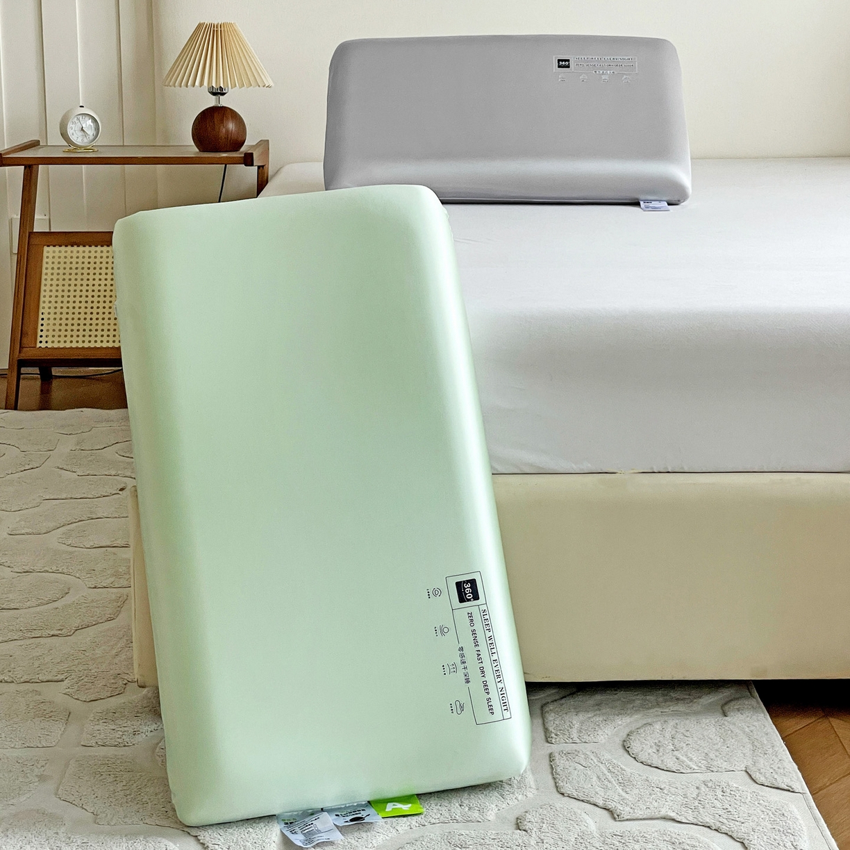 91家纺网 家纺一手货源 找家纺 （总）明果枕芯 2026新款水光丝平面面包枕 记忆棉记忆枕枕芯  深睡眠慢回弹