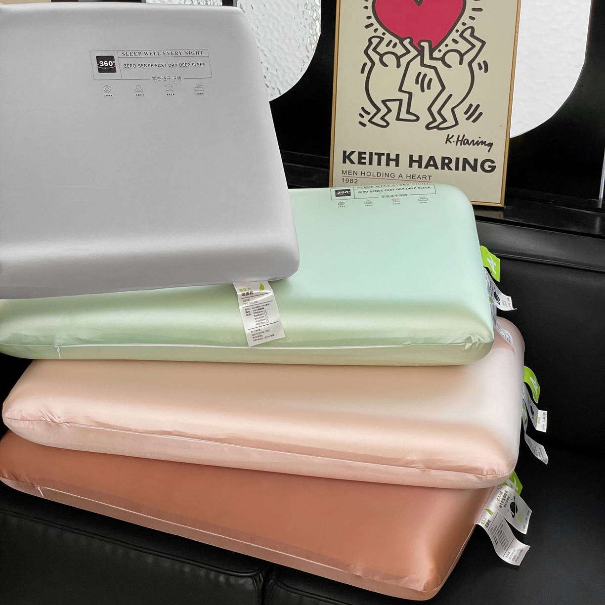 91家纺网 家纺一手货源 找家纺 明果枕芯 2026新款水光丝平面枕枕头枕芯记忆棉记忆枕 灰