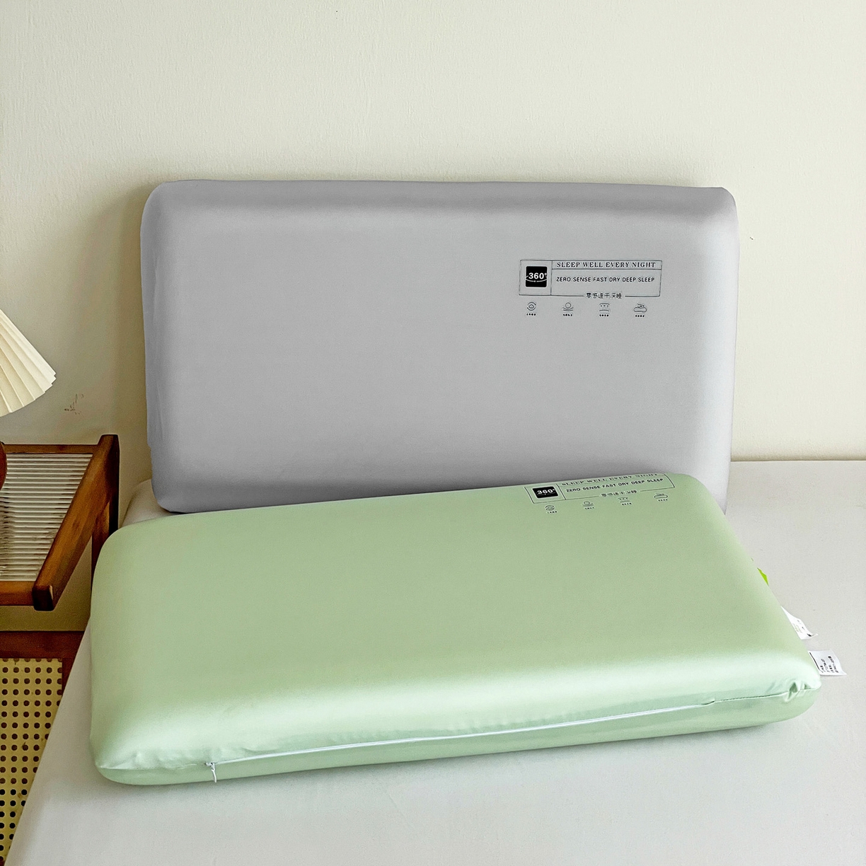 91家纺网 家纺一手货源 找家纺 明果枕芯 2026新款水光丝平面枕枕头枕芯记忆棉记忆枕 灰