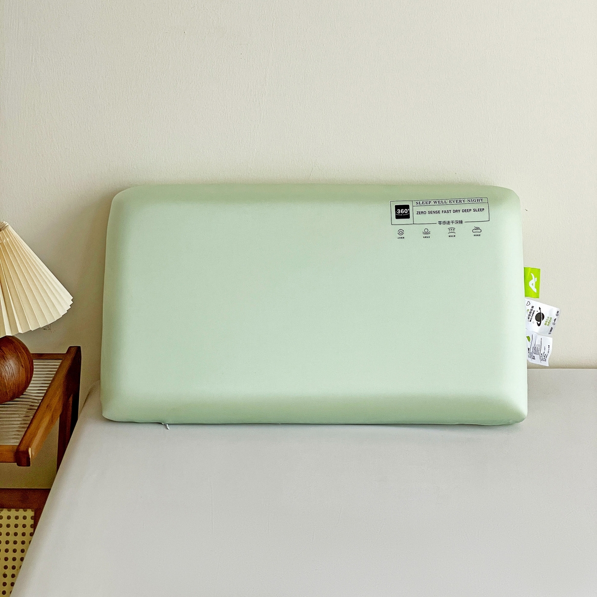 明果枕芯 2026新款水光丝平面枕枕头枕芯记忆棉记忆枕 绿