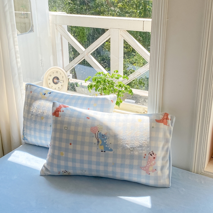 91家纺网 家纺一手货源 找家纺 元禾家纺 2025新款牛奶绒印花四件套 恐龙宝贝