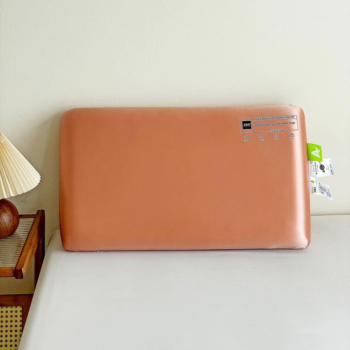 明果枕芯 2026新款水光丝平面枕枕头枕芯记忆棉记忆枕 橘