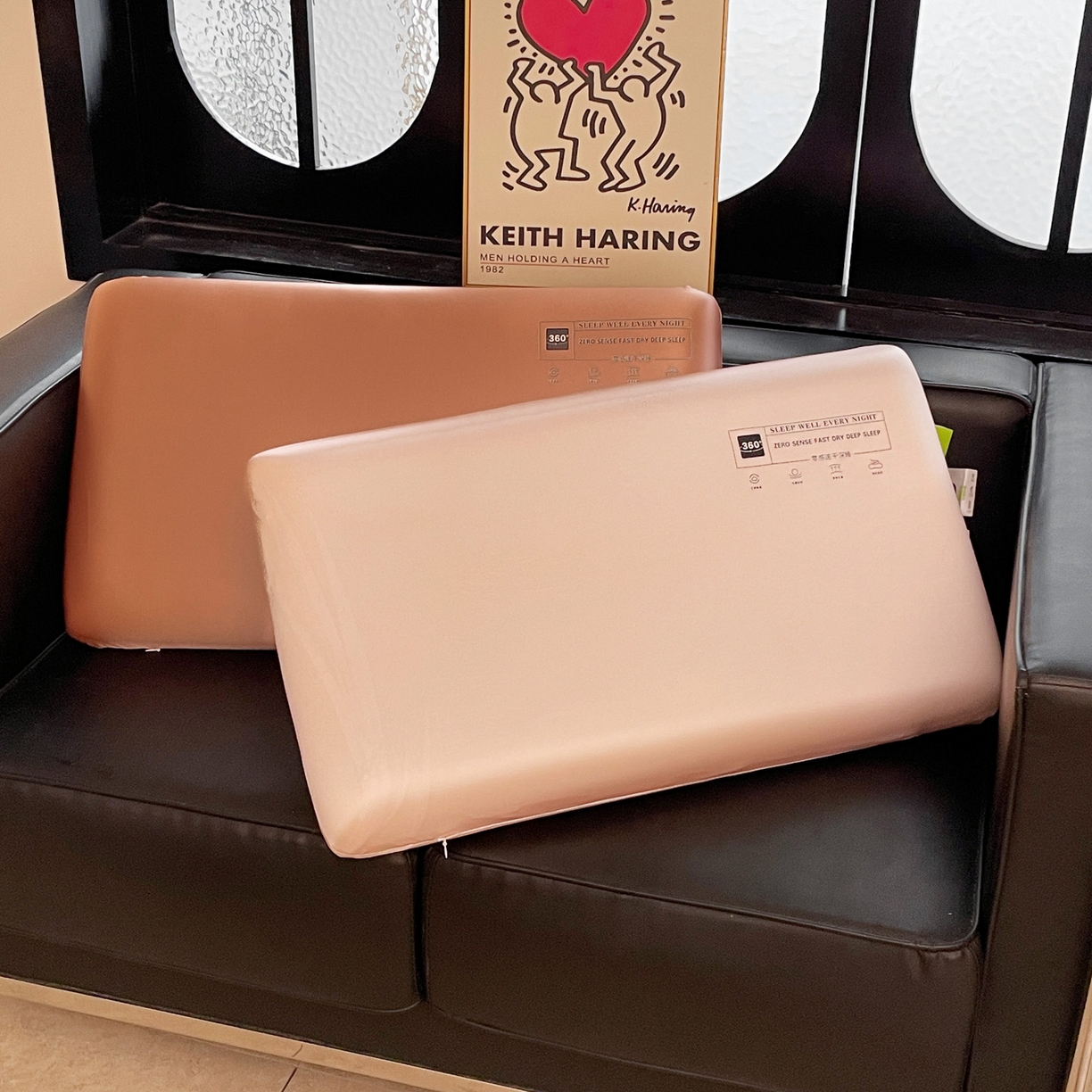 91家纺网 家纺一手货源 找家纺 明果枕芯 2026新款水光丝平面枕枕头枕芯记忆棉记忆枕 橘