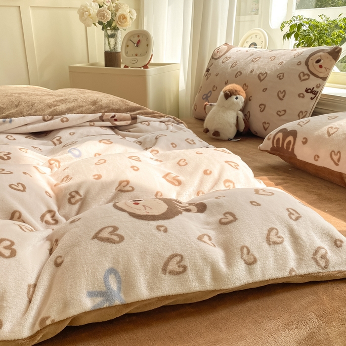 91家纺网 家纺一手货源 找家纺 元禾家纺 2025新款牛奶绒印花四件套 拉布布