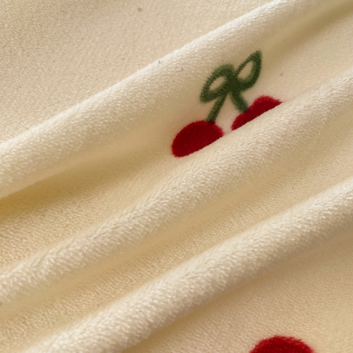 91家纺网 家纺一手货源 找家纺 元禾家纺 2025新款牛奶绒印花四件套 樱桃