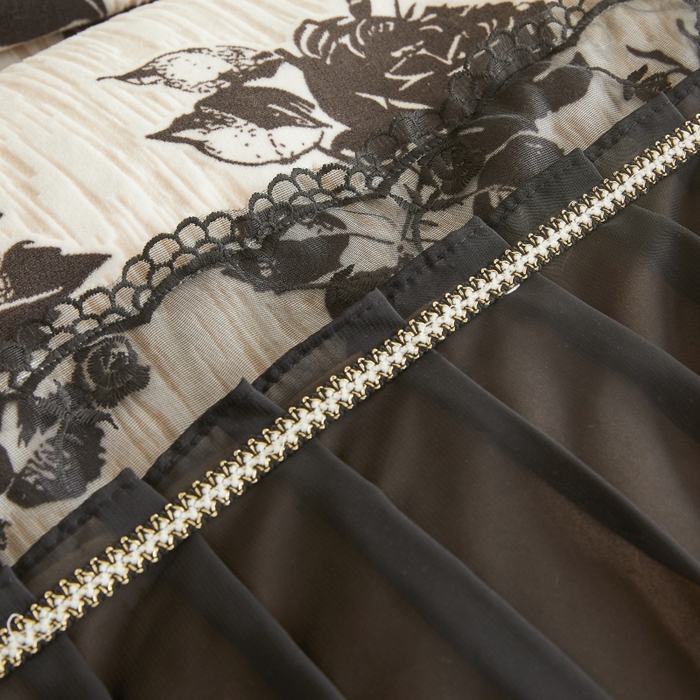 91家纺网 家纺一手货源 找家纺 罗艺轩 2025新款牛奶绒蕾丝花边单床裙 床裙单件 夜伴花香