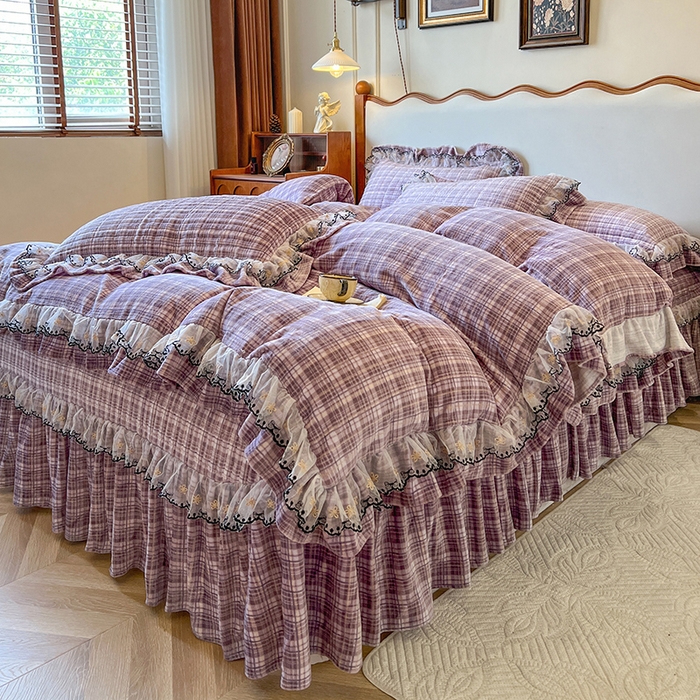 91家纺网 家纺一手货源 找家纺 （总）网红馆（ck家纺） 2025新款高克重牛奶绒床盖四件套-米娅