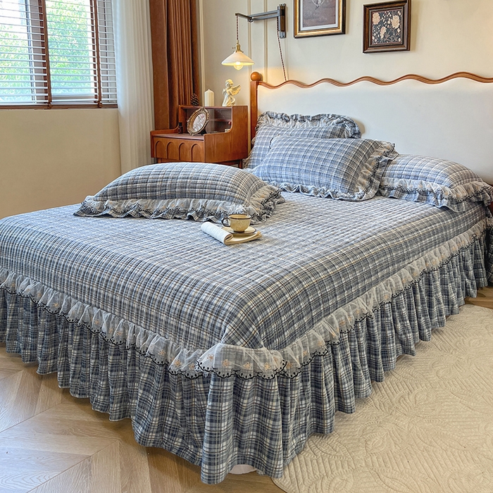 91家纺网 家纺一手货源 找家纺 网红馆（ck家纺） 2025新款高克重牛奶绒床盖四件套-米娅 米娅-蓝